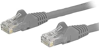 StarTech.com 8ft CAT6 Ethernet Cable - Gray CAT 6 Gigabit Ethernet Wire -650MHz 100W PoE   RJ45 UTP Category 6 Network/Patch Cord Snagless w/Strain Relief Fluke Tested UL/TIA Certified (N6PATCH8GR)