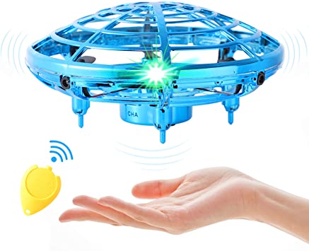 Flying Toy Mini Drone for Kid, Hand Controlled Flying Ball with LED Light, UFO Helicopter with 2 Speed, Easy Indoor Outdoor Levitation Drone with 360° Rotating Toy Gift for Boy Girls