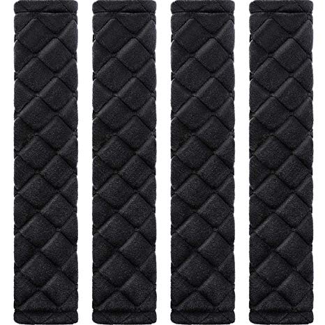 Tatuo 4 Pack Car Seat Belt Pads Seatbelt Protector Soft Comfort Seat Belt Shoulder Strap Covers Harness Pads Helps Protect Your Neck and Shoulder (Black)