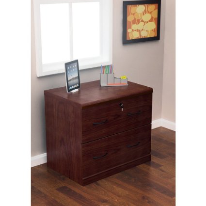 Z-Line Designs 2-Drawer Lateral File Cherry Cabinet with Black Accents