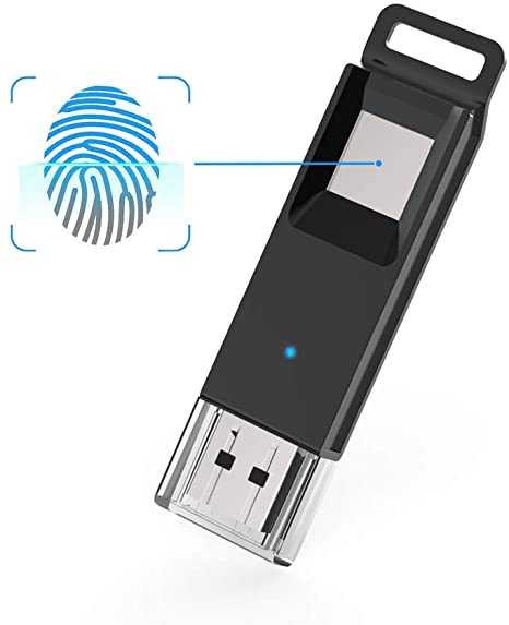 32GB Flash Drive, Aiibe Fingerprint USB 3.0 Flash Drive 32 GB High Speed Recognition Encrypted USB Drive Security Protection Thumb Drive USB Stick (32G, Black)