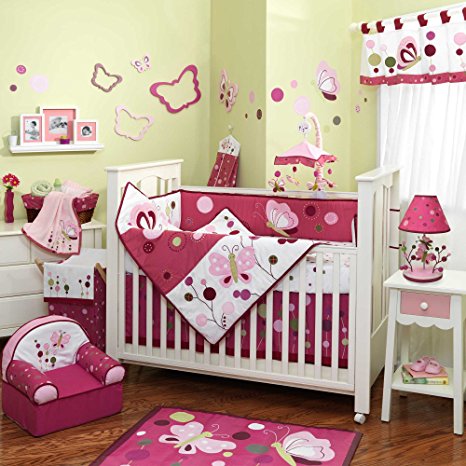 Raspberry Swirl 6 Piece Baby Crib Bedding Set with Bumper by Lambs & Ivy