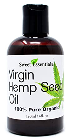 Organic Extra Virgin Unrefined Hemp Seed Oil (Food Grade) - 4oz - Imported From Canada - 100% Pure Cold Pressed - Offers Relief From Dry & Cracked Skin, Eczema, Psoriasis, & All Common Skin Conditions