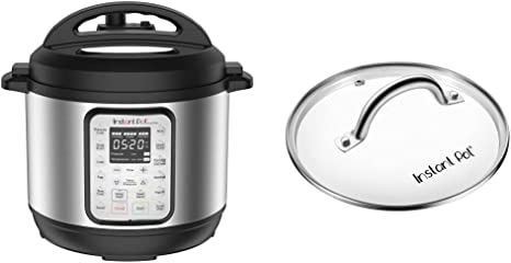 Instant Pot Duo Plus 9-in-1 Electric Pressure Cooker, Warmer & Sterilizer,8 Quart Stainless Steel/Black & Tempered Glass Lid, Stainless Steel Rim, for 5 Qt/L or 6 Qt/L Models