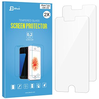 iPhone 7 Plus Screen Protector, JETech 2-Pack 0.2mm Premium Tempered Glass Screen Protector for Apple iPhone 7 Plus 5.5" - 0991A