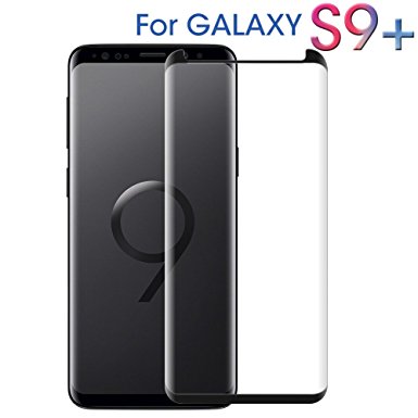 AMOVO Galaxy S9 Plus Screen Protector [Case Friendly] Samsung Galaxy S9 Plus Screen Protector Tempered Glass [Full Coverage] 9H Hardness Glass Protector for Samsung S9 Plus (S9Plus Black)