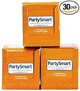 Himalaya PartySmart for Hangover Prevention, Alcohol Metabolism and a Better Morning After, 10 Capsules 250mg (3 Pack)