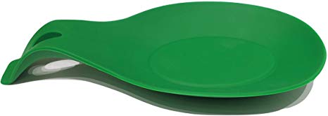 Flexible Silicone Spoon Rest | Spoon Rests for Kitchen | Spoon Holder | Silicone Utensils | Ladle Holder | Spoon Holder for Kitchen | Utensil Rest | Kitchen Spoon Rest - (Green, 1)
