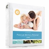 LINENSPA Premium Mattress Protector - 100 Waterproof - Hypoallergenic - 10 Year Warranty - Vinyl Free - Twin  White