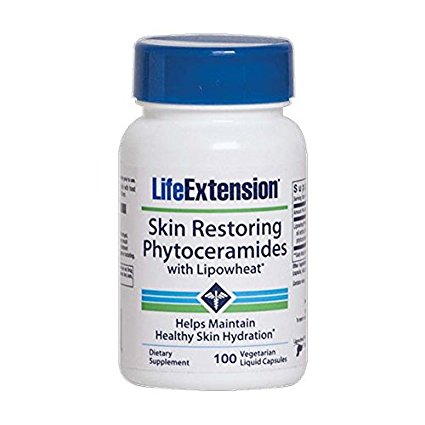 Life Extension Skin Restoring Phytoceramides with Lipowheat Liquid Capsules, 100 Count