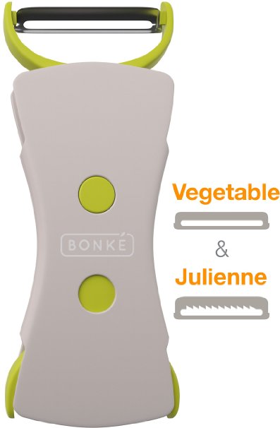 Today's Deal - 2 In 1 Bonke Vegetable Peeler and Julienne Peeler Set - Stainless Steel Blade - Perfect for Carrot, Apple, Fruit, Potato Peeler - Spiral Vegetable Slicer Spiralizer