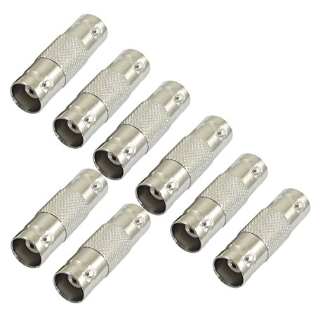 Gino 8 Pcs Silver Tone BNC Female to Female F/F Connector Adapter
