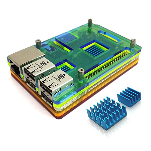 Eleduino Raspberry Pi 3 Model B and Raspberry Pi 2 Model B Mutli Color Case  Heatsink Kit