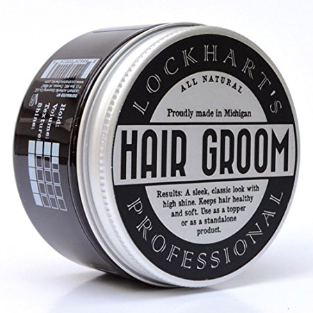 Lockhart's Hair Groom- All Natural Hair/Beard Balm Light Hold/ High Shine 4 ounces by Lockhart's Authentic