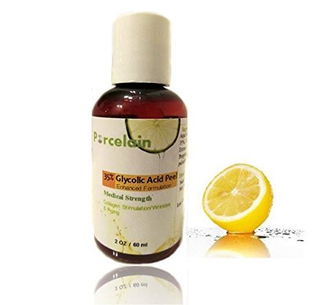 35% Glycolic Acid Skin Chemical Peel Enhanced with Retinol, Green Tea Extract Medical Grade 2 Oz