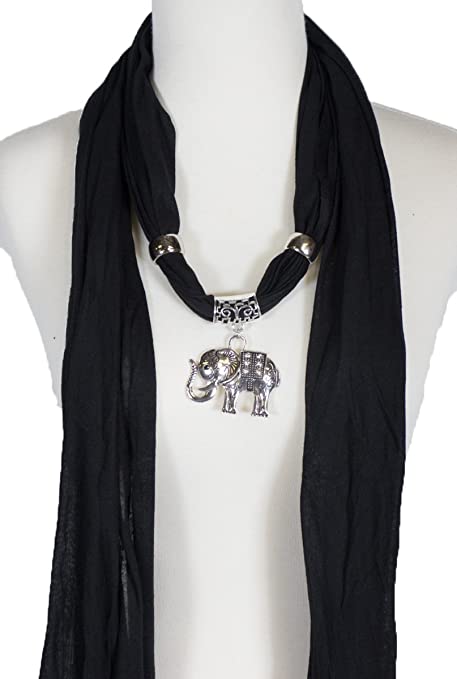 Elephant, heart, owl, car, cross, round diamond Charm, Pendant, Jewelry Necklace Scarf, elephant scarf, necklace scarf
