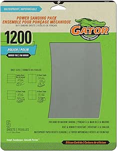 Gator Waterproof Sanding Sheets, 1200 Grit