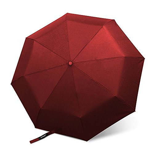 Innoo Tech Windproof Umbrella Tested 55 Mph | Travel Folding Umbrella "Unbreakable" Auto Open and Close | Compact Umbrella Durability Tested 6000 Times | Red