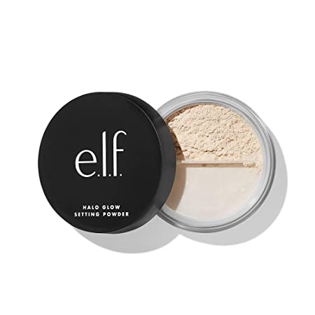 e.l.f., Halo Glow Setting Powder, Silky, Weightless, Blurring, Smooths, Minimizes Pores and Fine Lines, Creates Soft Focus Effect, Light, Semi-Matte Finish, 0.24 Oz