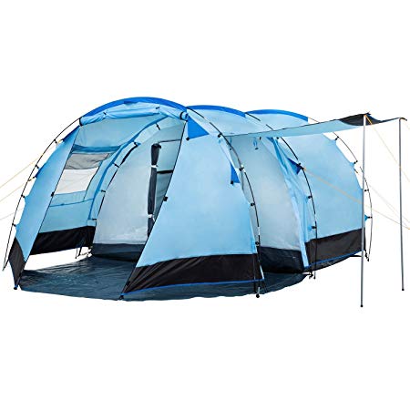 CampFeuer - Tunnel Tent Family Tent 3000 mm water column - Blue/Black