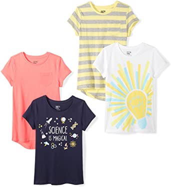 Amazon Brand - Spotted Zebra Girl's Classic-Fit Short-Sleeve T-Shirts