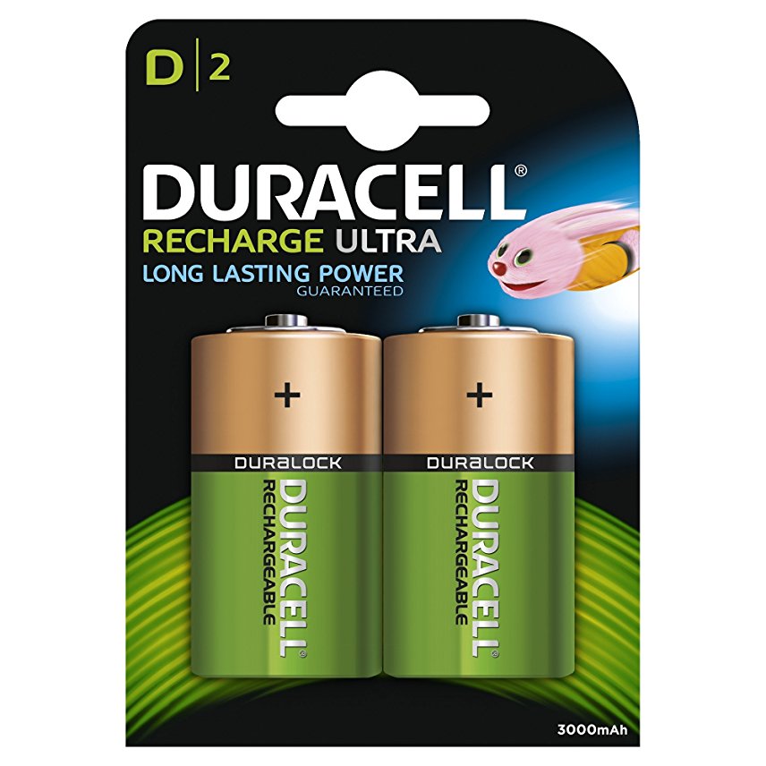 Duracell D type Rechargeable Ultra Long Lasting Batteries