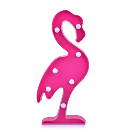 YiaMia Tropical Pink Flamingo LED Birthday Party Decoration for Valentina Gift,Kids' Room Decorations Flamingos Party Light