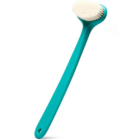 Bath Body Brush with Comfy Bristles Long Handle Gentle Exfoliation Improve Skin's Health and Beauty Shower Wet or Dry Brushing for Back Scrubber (Green)