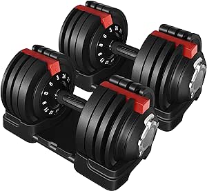 Yaheetech Verstellbare Hantel 12-in-1 Kurzhanteln 3 kg bis 24 kg Hantel Schnelleinstellung Gewichtsstufen Hanteln für Zuhause & Fitnessstudio