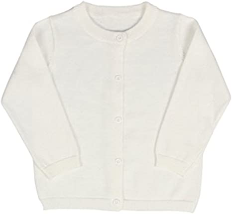 JELEUON Little Girls Cute Crew Neck Button-Down Solid Fine Knit Cardigan Sweaters