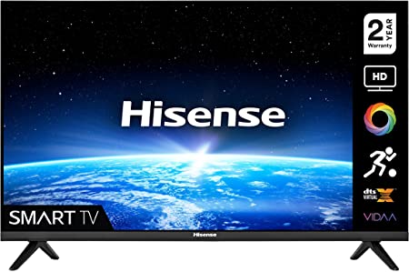 HISENSE 32A4GTUK (32 Inch) HD Smart TV, with Natural Colour Enhancer, DTS Virtual X, VIDAA U5 OS, Youtube, Netflix, Freeview Play and Alexa Built-in and WiFi (2021 NEW)