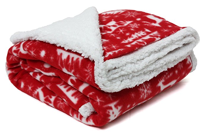 J&M Home Fashions Plaid Fleece Plush Throw Blanket, 50" x 60"