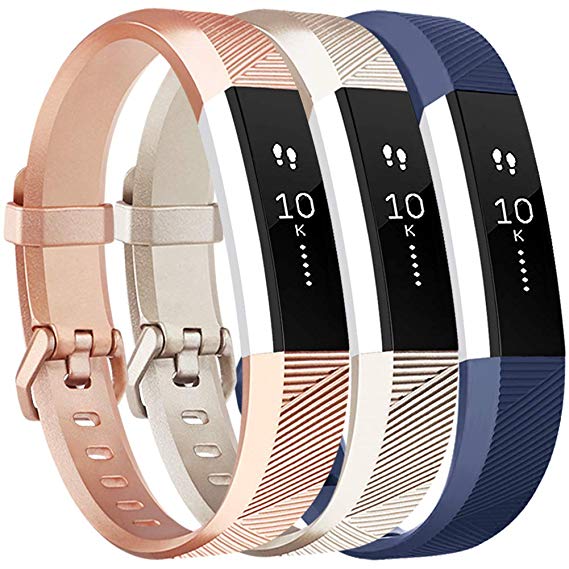 Vancle Bands Compatible with Fitbit Alta HR and Fitbit Alta (3 Pack), Newest Sport Wristbands with Secure Metal Buckle for Fitbit Alta HR/Fitbit Alta