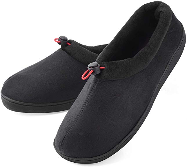 Men's Slippers House Shoes Breathable Comfy Memory Foam Moccasin Slip on Clogs Micro Suede Indoor Outdoor Footwear w/Anti-Skid Sole