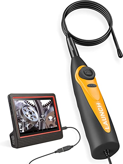 LAUNCH VSP-600 Borescope Inspection Camera , IP67 Waterproof Semi-Rigid Industrial Endoscope for LAUNCH X-431 Series,Android,7mm Snake Camera with 6 LED Lights,USB Borescope for Viewing&Capturing Video&Images of Hard-to-reach Areas