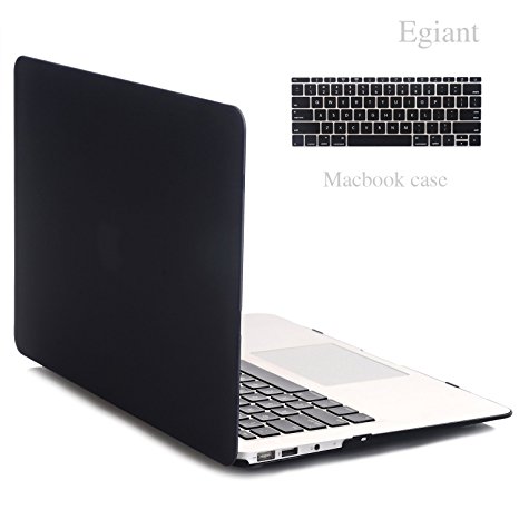 Egiant-Macbook Air 13/13.3 Inch New Case(A1369/A1466) - Rubberized Hard Shell Protective Case With Soft Keyboard Skin Cover For Macbook Air 13/13.3"(Black)