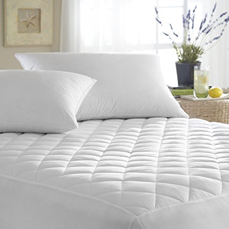 Ellington Home Quilted Hypoallergenic Plush Waterproof Mattress Pad Topper with Deep Pocket Fitted Skirt, Twin