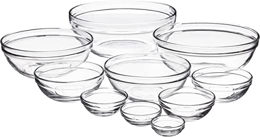 Fox Run 82665L11 Anchor Hocking 10-Piece Glass Mixing Bowl Set