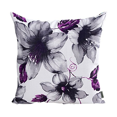 LAZAYASAM Printed Rose Cover Pillows Case Soft Throw Pillow Pillowcase Square 4545cm,Purple