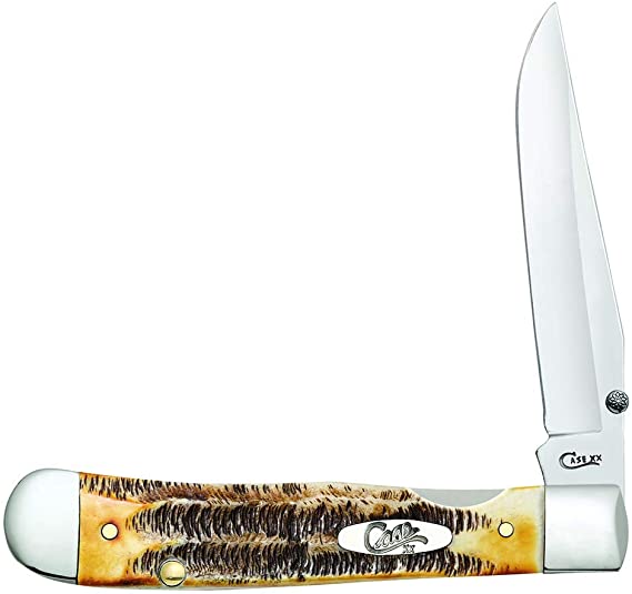 CASE XX WR Pocket Knife 6.5 Bonestag Kickstart Trapperlock A/O W/Pocket Clip Item #65315 - (6.5154Ac SS) - Length Closed: 4 1/8 Inches