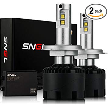 SNGL 9003 H4 LED Headlight Bulb hi/lo Beam Conversion Kit Super Bright - Adjustable - 110w 12,400Lm - 6000K Bright White - 2 Yr Warranty