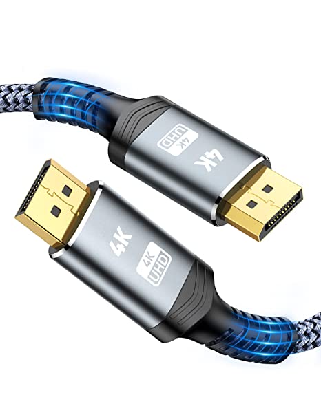 DisplayPort to DisplayPort Cable 4.5m, Snowkids 4K DisplayPort 1.2 Cable[4K@60Hz, 2K@165Hz, 2K@144Hz], 1.2 DP to DP Cable Gold-Plated Nylon Braided High Speed cord for Laptop