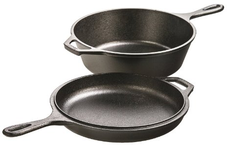 Lodge LCC3 Pre-Seasoned Cast-Iron Combo Cooker, 3.2-Quart