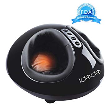 Shiatsu Foot Massager Machine with Heat, IDODO ectric Deep Kneading Rolling Vibrating Air Pressure Relax Feet Massager Use at Home or Office for Plantar Fasciitis