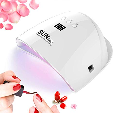 LED Nail lamp 48W UV Light, ICOCO Fast Smart Nail Dryer Curing Lamp - 30s/60s/99s Timer Auto Sensor LCD Display Low Heat Mode Portable Professional Gels Nail Dryer,Gentle than traditional purple UV lights(2018 Brand New)
