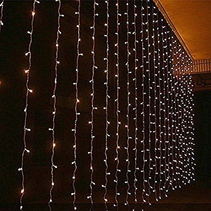 ANGELBUBBLES 8 Twinkle Modes 3M x 3M 300PCS LED String Light For Xmas Wedding Festival Decorations (3X3M Warm White)