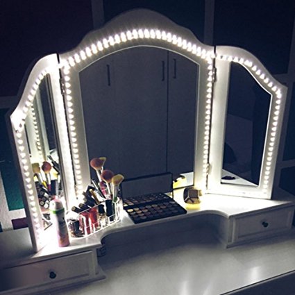 LED Vanity Mirror Lights Kit, MZTDYTL 13ft/4M LED Mirror Light Strip 240 LEDs Soft Daylight White Hollywood Style Mirror Light with Dimmer and Power Supply for Makeup Dressing Table,Mirror not include