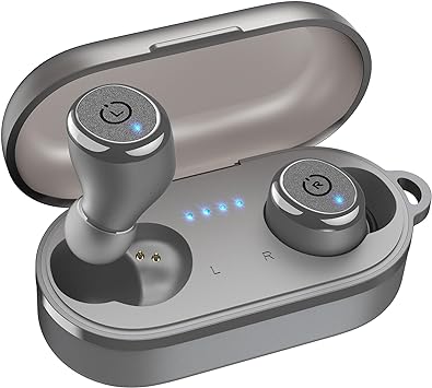 T10 Wireless Earbuds Bluetooth 5.3 Headphones, App Customize EQ, Ergonomic Design, 55H Playtime, Wireless Charging Case, IPX8 Waterproof Powerful Sound in-Ear Headset Gray(New Upgraded)