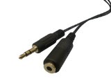 BAFX Products - 25 Feet - Shielded - Headphone Stereo Audio Extension - 35mm Jack - MF Male to Female - Nickel Plated