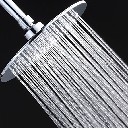 Albustar Luxury Rainfall Shower Head With High Pressure and Spa Experience, 8.5 inch Polished Chrome, Easy Installation